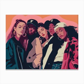 Group Of Girls Canvas Print