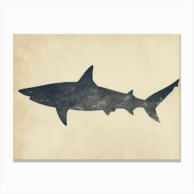 Mako Shark Grey Silhouette 5 Canvas Print