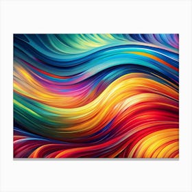 Abstract Colorful Wavy Lines Canvas Print