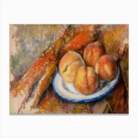 Four Peaches On A Plate, Paul Cézanne Canvas Print
