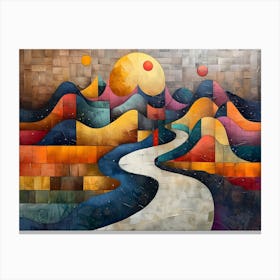 Road To The Mountains, Cubism 1 Canvas Print