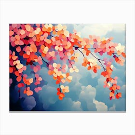 Elegant Colorful with Vibrant Flower Hanging Branches 12 Canvas Print