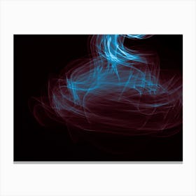 Glowing Abstract Curved Blue And Red Lines 1 Canvas Print