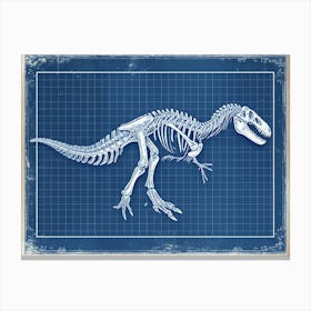 Microraptor Skeleton Hand Drawn Blueprint 2 Canvas Print