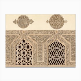 La Decoration Arabe, Plate No, 96, Emile Prisses D’Avennes,Digitally Enhanced Lithograph From Own Original 1885 Canvas Print