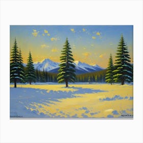 Snowy Landscape Serenity in Snow Canvas Print