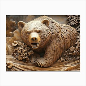 Bear Carving Canvas Print