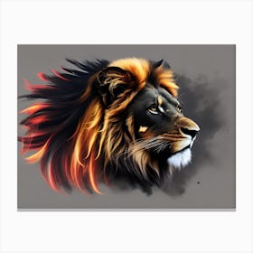 Lion Head Painting Canvas Print
