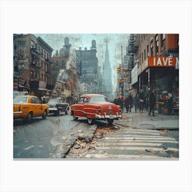 Temporal Resonances: A Conceptual Art Collection. New York City Street Scene Canvas Print