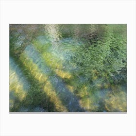 Reflection at the lake, abstract water surface Canvas Print