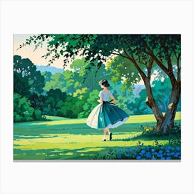 Girl In The Park Canvas Print