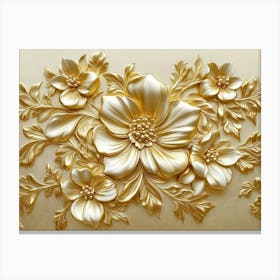 Gold Floral Canvas Print