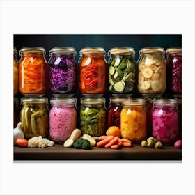 Jars Of Pickles 1 Canvas Print