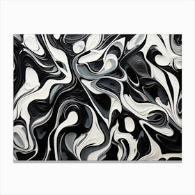 Vibrant Contrasts Abstract Black And White 8 Canvas Print