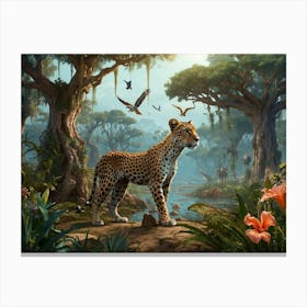 Leopard In The Jungle Canvas Print