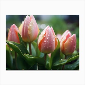 Tulips In The Rain Canvas Print