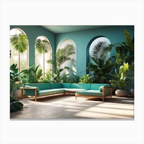 Tropical Living Room Canvas Print