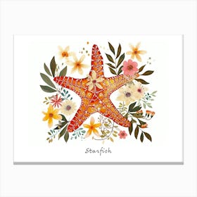 Little Floral Starfish Poster Canvas Print