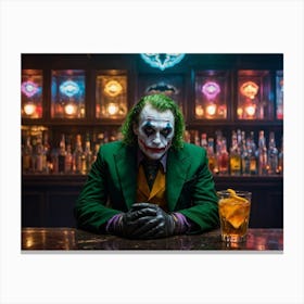 Joker at bar Canvas Print