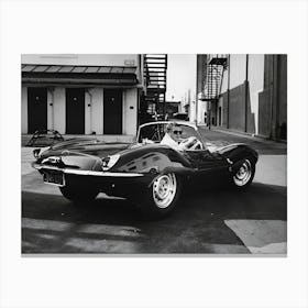 Steve McQueen driving his Jarguard Canvas Print