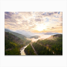 Montana Mountains Aerial Landscape Canvas Print