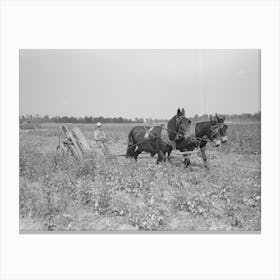 Untitled Photo, Possibly Related To Member Of Lake Dick Cooperative Association Repairing Mowing Machine Canvas Print