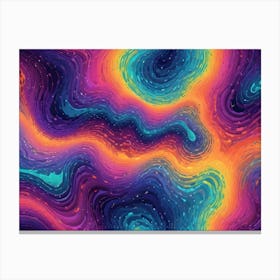 Abstract Colorful Background With Swirling, Flowing Patterns In Shades Of Orange, Purple, Blue, And Yellow Canvas Print