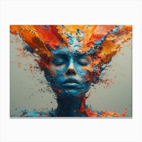 Psychedelic Portrait: Vibrant Expressions in Liquid Emulsion Abstract Painting Canvas Print