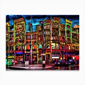 Gastown In Vancouver BC - Downtown Vancouver Canvas Print