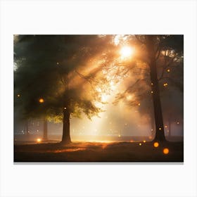 Fireflies In The Forest 1 Canvas Print