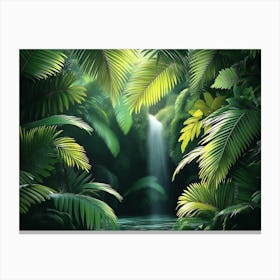 3d Tropical Forest, Wild Jungle 2 Canvas Print