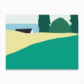 House On The Hill Slope Canvas Print