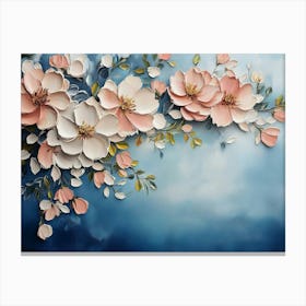 Floral Art 3d With Oil Painting Flowers 1 Canvas Print