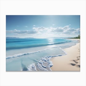 Blue Sea And White Sandy Beach Canvas Print