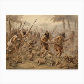 Battle in ancient society Canvas Print
