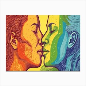 Rainbow Kiss 1 Canvas Print