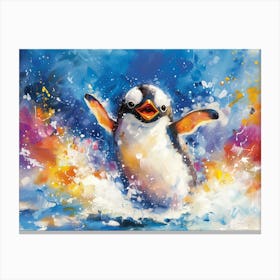 Surfing Penguins 3 Canvas Print