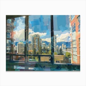 Vancouver From The Window View Painting 4 Canvas Print