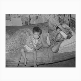 Mexican Father And Child, San Antonio, Texas, This Family Was Living On Relief, The Father Was Obviously Very Sick Canvas Print