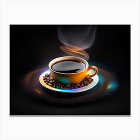 Coffee Cup With Smoke Canvas Print