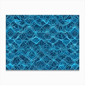 Abstract Image Of A Blue, Geometric Pattern With A Mosaic Like Texture Canvas Print