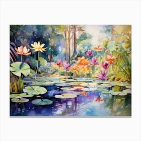 Water Lily Painting Canvas Print