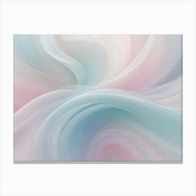 Abstract Background With Smooth, Flowing, Translucent Shapes In Shades Of Pale Blue, White, And Light Pink, Creating A Delicate And Airy Effect Canvas Print