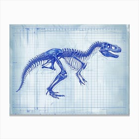 Dryosaurus Skeleton Hand Drawn Blueprint 2 Canvas Print