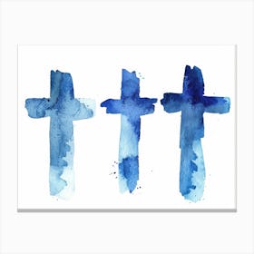 Watercolor Cross Painting Canvas Print