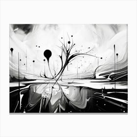 Dreams Abstract Black And White 6 Canvas Print