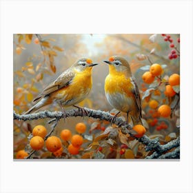 Beautiful Bird on a branch 8 Canvas Print