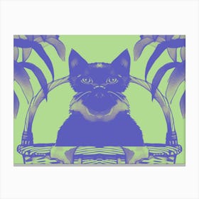 Cats Meow Pastel Green 1 1 Canvas Print