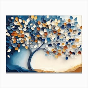 Colorful Tree With Leaves On Hanging Branches 15 Canvas Print