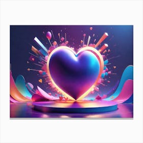 Colorful Heart Creative Art Print 7 Canvas Print